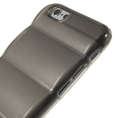 Apple iPhone 6 (6s) reljefa dzidrs (caurspīdīgs) cieta silikona (TPU) pelēks apvalks / Vacins.lv