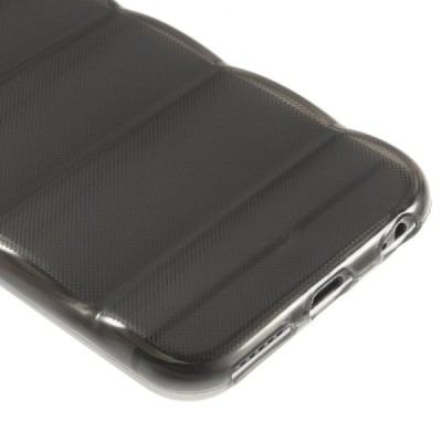 Apple iPhone 6 (6s) reljefa dzidrs (caurspīdīgs) cieta silikona (TPU) pelēks apvalks / Vacins.lv