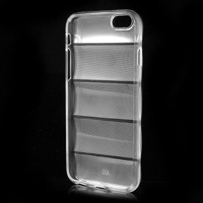 Apple iPhone 6 reljefa dzidrs (caurspīdīgs) cieta silikona (TPU) apvalks / Vacins.lv