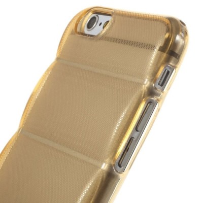 Apple iPhone 6 (6s) reljefa dzidrs (caurspīdīgs) cieta silikona (TPU) oranžs apvalks / Vacins.lv