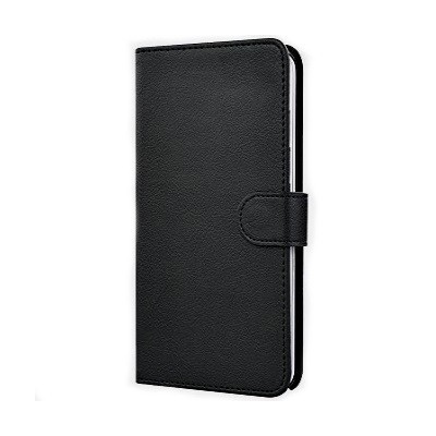 Samsung Galaxy Note Edge atvēramais melns ādas Litchi maciņš / Vacins.lv