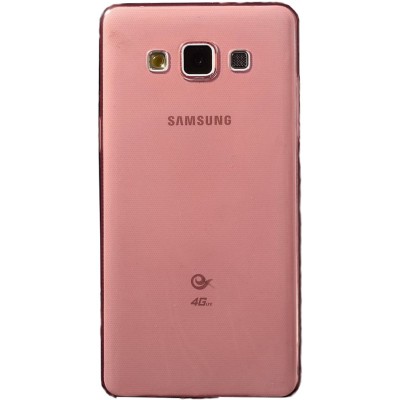 Samsung Galaxy A5 skaidrus (permatomas) kieto silikono TPU ploniausias pasaulyje raudonas dėklas / Priedai.lt