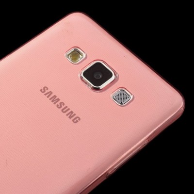 Samsung Galaxy A5 skaidrus (permatomas) kieto silikono TPU ploniausias pasaulyje raudonas dėklas / Priedai.lt