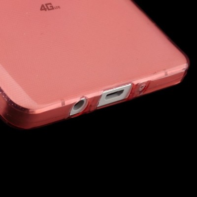 Samsung Galaxy A5 skaidrus (permatomas) kieto silikono TPU ploniausias pasaulyje raudonas dėklas / Priedai.lt