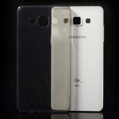 Samsung Galaxy A5 dzidrs (caurspīdīgs) cieta silikona TPU pasaulē planākais pelēks apvalks / Vacins.lv