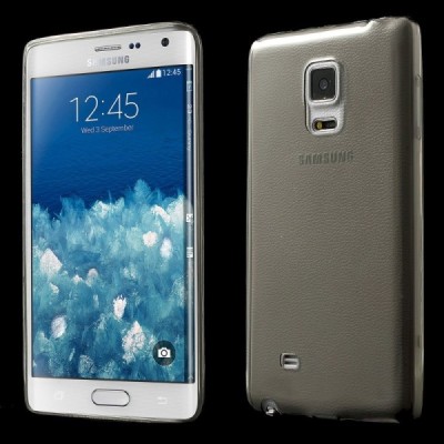 Samsung Galaxy Note Edge skaidrus (permatomas) kieto silikono TPU ploniausias pasaulyje pilkas dėklas / Priedai.lt