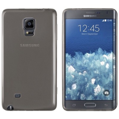 Samsung Galaxy Note Edge dzidrs (caurspīdīgs) cieta silikona TPU pasaulē planākais pelēks apvalks / Vacins.lv