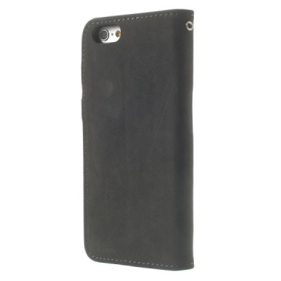 Apple iPhone 6 (6s) atvēramais melns zamšādas maciņš / Vacins.lv