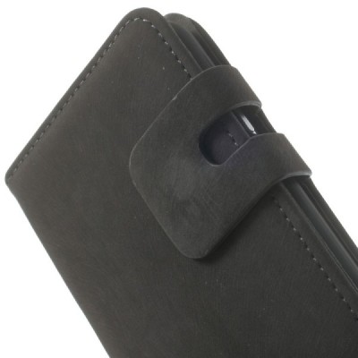 Apple iPhone 6 (6s) atvēramais melns zamšādas maciņš / Vacins.lv