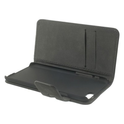 Apple iPhone 6 (6s) atvēramais melns zamšādas maciņš / Vacins.lv