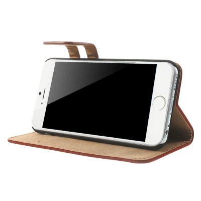 Apple iPhone 6 (6s) verstos odos atverčiamas raudonas dėklas - piniginė / Priedai.lt
