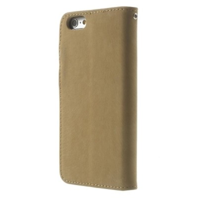 Apple iPhone 6 (6s) verstos odos atverčiamas šviesiai rudas dėklas - piniginė / Priedai.lt