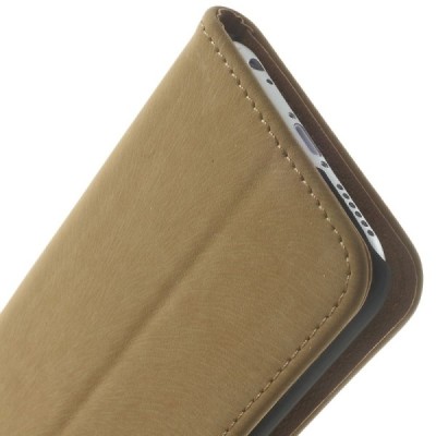 Apple iPhone 6 (6s) verstos odos atverčiamas šviesiai rudas dėklas - piniginė / Priedai.lt