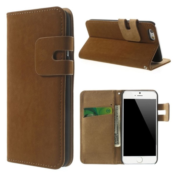 Zamšādas atvēramais maciņš - brūns (iPhone 6 / 6s)