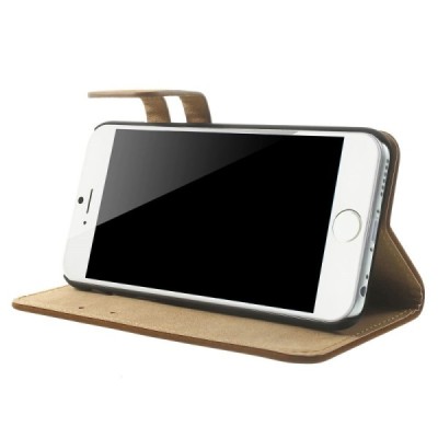 Apple iPhone 6 (6s) atvēramais brūns zamšādas maciņš / Vacins.lv