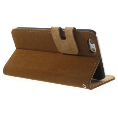 Apple iPhone 6 (6s) atvēramais brūns zamšādas maciņš / Vacins.lv