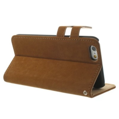 Apple iPhone 6 (6s) atvēramais brūns zamšādas maciņš / Vacins.lv