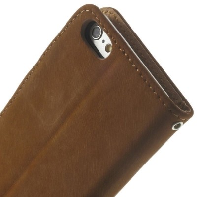 Apple iPhone 6 (6s) atvēramais brūns zamšādas maciņš / Vacins.lv