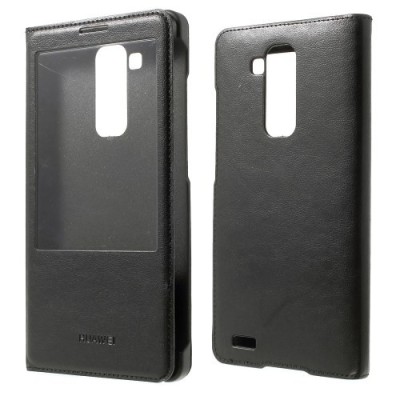 Huawei Ascend Mate 7 melns atvēramais „Smart Window“ ādas maciņš / Vacins.lv