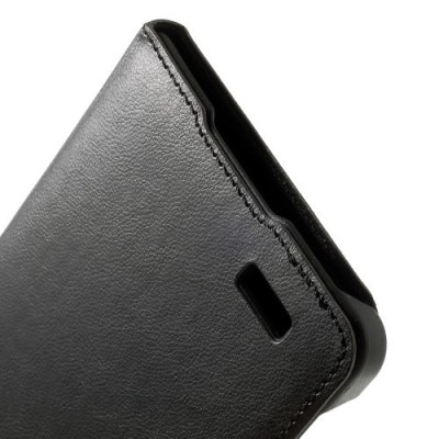 Huawei Ascend Mate 7 melns atvēramais „Smart Window“ ādas maciņš / Vacins.lv