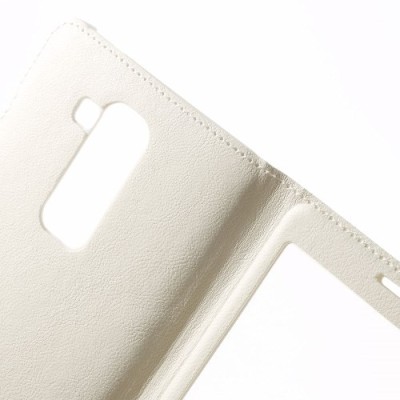 Huawei Ascend Mate 7 balts atvēramais „Smart Window“ ādas maciņš / Vacins.lv