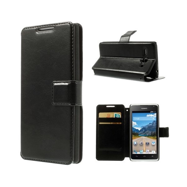 Atvēramais ādas maciņš - melns (Ascend Y530)