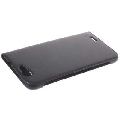 Huawei Ascend G7 juodas odinis atverčiamas „Smart Window“ dėklas su langeliu / Priedai.lt