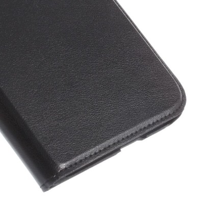 Huawei Ascend G7 juodas odinis atverčiamas „Smart Window“ dėklas su langeliu / Priedai.lt