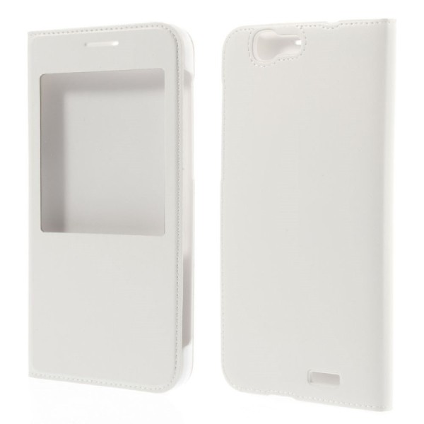 „Smart Window“ atvēramais ādas maciņš - balts (Ascend G7)