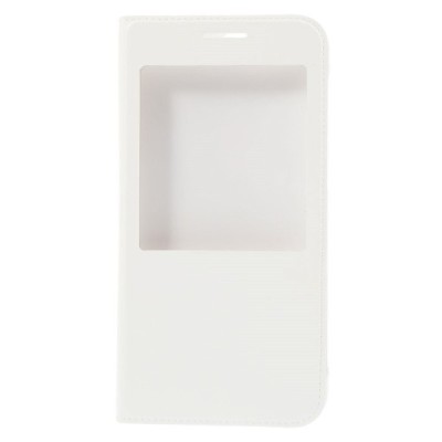 Huawei Ascend G7 balts atvēramais „Smart Window“ ādas maciņš / Vacins.lv