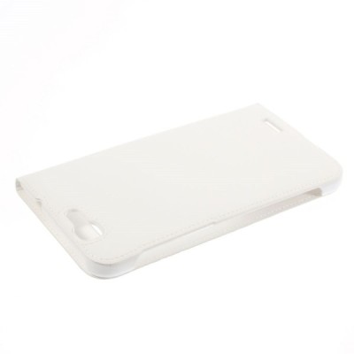 Huawei Ascend G7 balts atvēramais „Smart Window“ ādas maciņš / Vacins.lv