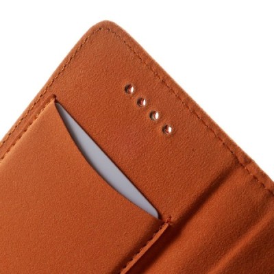 Apple iPhone 6 (6s) solidus atverčiamas oranžinis odinis dėklas - knygutė / Priedai.lt