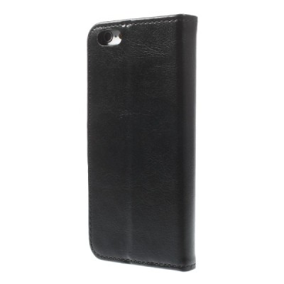 Apple iPhone 6 (6s) atverčiamas juodas odinis dėklas - piniginė / Priedai.lt