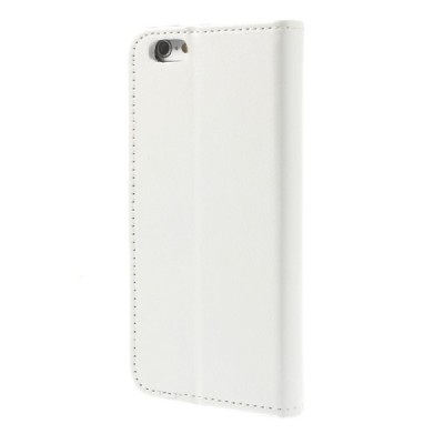 Apple iPhone 6 (6s) atverčiamas baltas odinis dėklas - piniginė / Priedai.lt