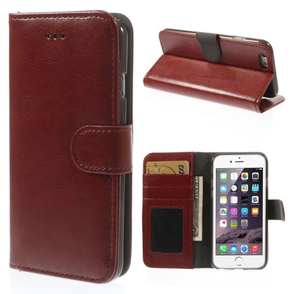 Atverčiamas odinis dėklas - rudas (iPhone 6 / 6s)