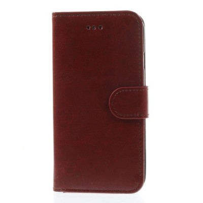 Apple iPhone 6 (6s) atverčiamas rudas odinis dėklas - piniginė / Priedai.lt