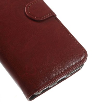 Apple iPhone 6 (6s) atverčiamas rudas odinis dėklas - piniginė / Priedai.lt