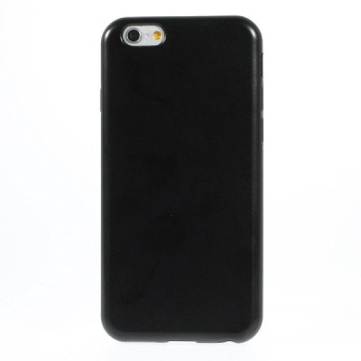 Apple iPhone 6 (6s) melns cieta silikona (TPU) apvalks ar ādas atdarinājumu / Vacins.lv