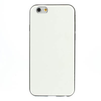 Apple iPhone 6 (6s) balts cieta silikona (TPU) apvalks ar ādas atdarinājumu / Vacins.lv