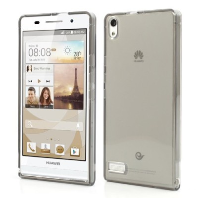 Huawei Ascend P6 dzidrs cieta silikona (TPU) pelēks apvalks / Vacins.lv