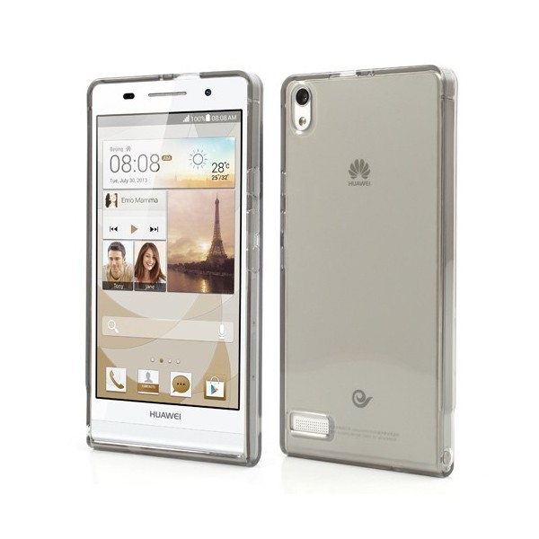 Cieta silikona (TPU) dzidrs apvalks - pelēks (Ascend P6)