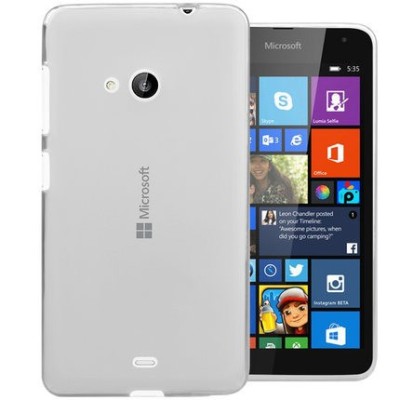 Microsoft Lumia 535 skaidrus (permatomas) kieto silikono TPU ploniausias pasaulyje dėklas / Priedai.lt
