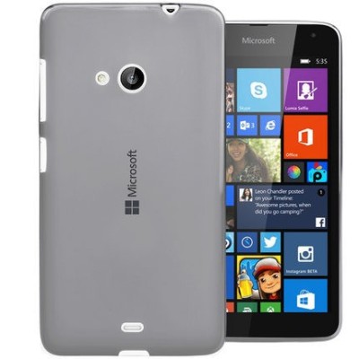 Microsoft Lumia 535 dzidrs (caurspīdīgs) cieta silikona TPU pasaulē planākais pelēks apvalks / Vacins.lv