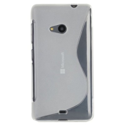 Microsoft Lumia 535 skaidrus (permatomas) kieto silikono TPU dėklas - nugarėlė / Priedai.lt