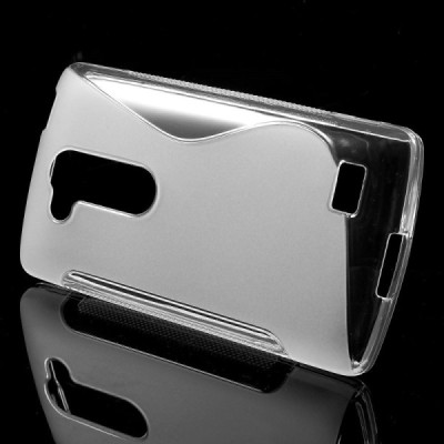 LG L Fino (D290, D295) „S-Line“ skaidrus (permatomas) kieto silikono TPU dėklas - nugarėlė / Priedai.lt