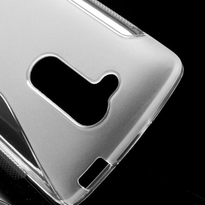 LG L Fino (D290, D295) „S-Line“ skaidrus (permatomas) kieto silikono TPU dėklas - nugarėlė / Priedai.lt