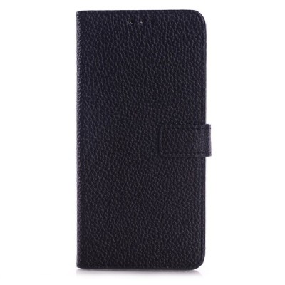 HTC Desire EYE atvēramais melns ādas Litchi maciņš / Vacins.lv