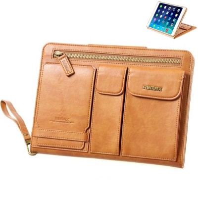 „Remax“ Pedestrian serijos solidus atverčiamas rudas odinis dėklas, rankinė / Priedai.lt