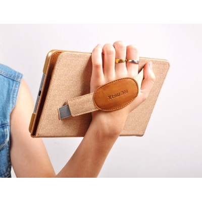 „Remax“ Pedestrian serijos solidus atverčiamas rudas odinis dėklas, rankinė / Priedai.lt