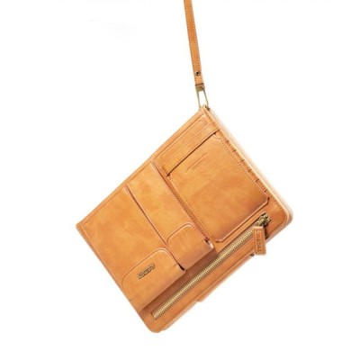 „Remax“ Pedestrian serijos solidus atverčiamas rudas odinis dėklas, rankinė / Priedai.lt